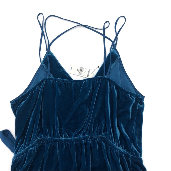 New With Tags Express Blue Velvet Wrap Cami. - Picture 7 of 8